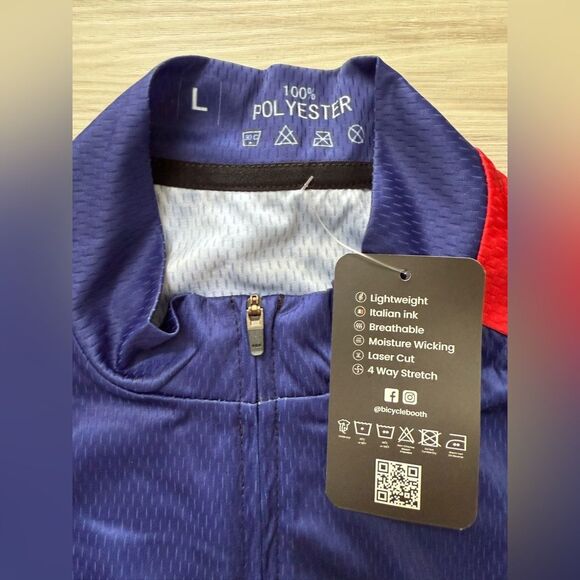 Bicycle Booth Colorado Club Cycling Jersey Blue Large NWT IN PACKAGE - Picture 5 of 7